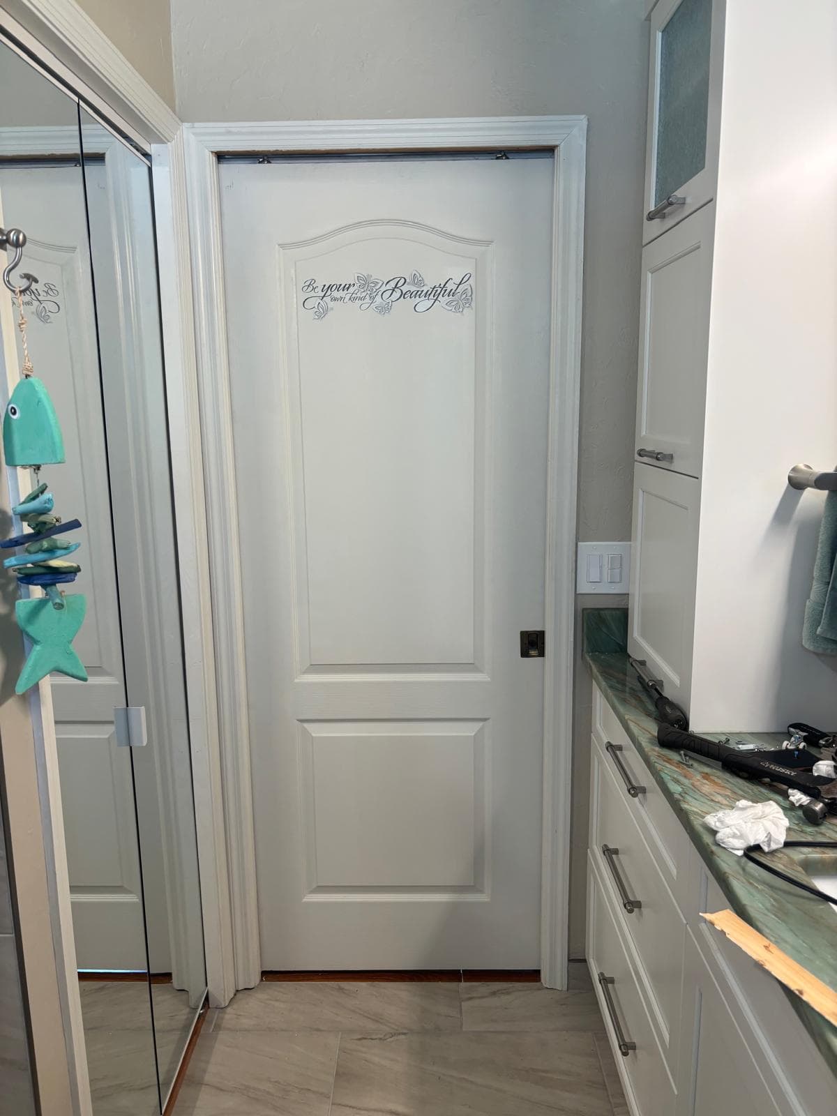 Pocket door after repair
