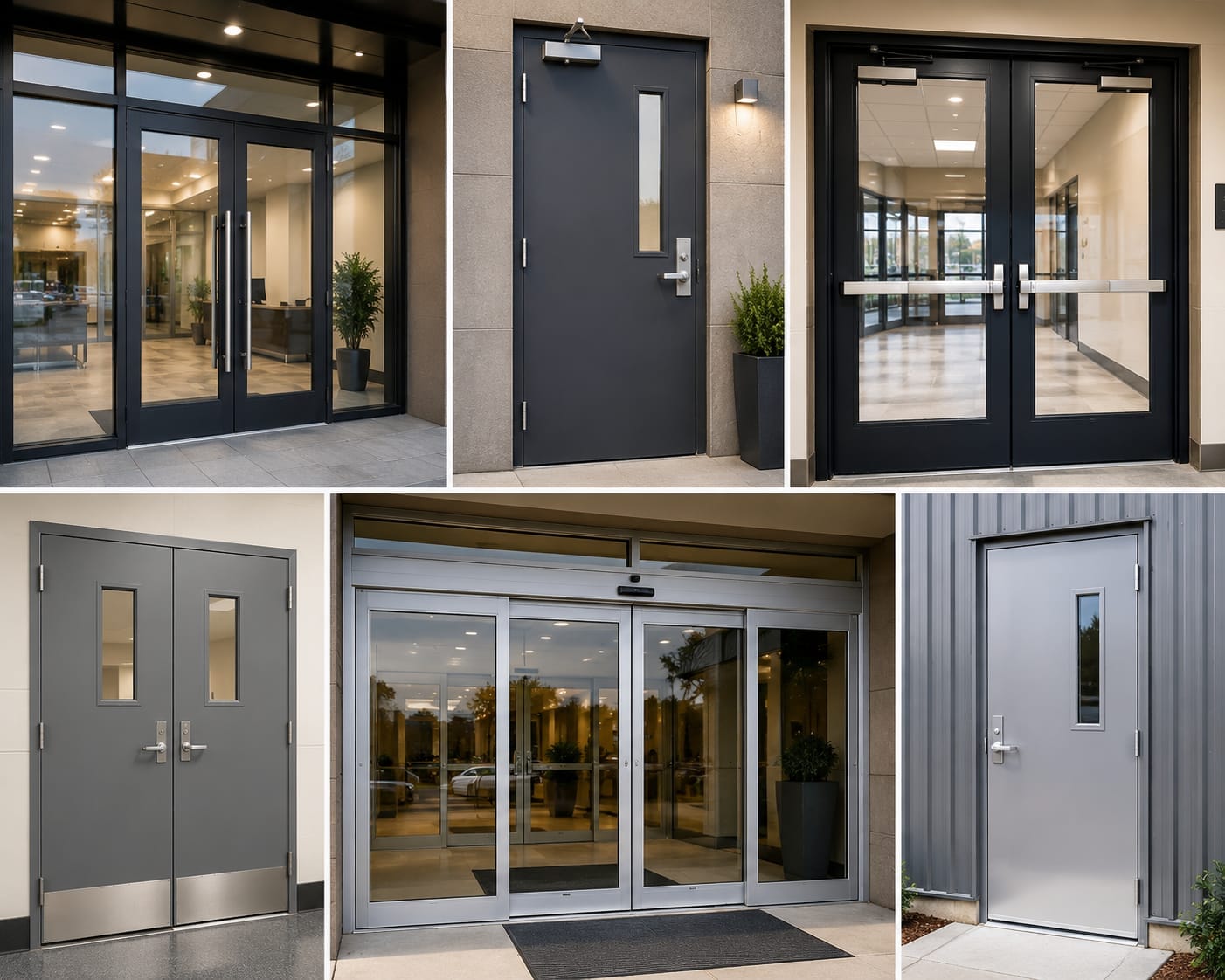Commercial overhead roll-up door being serviced