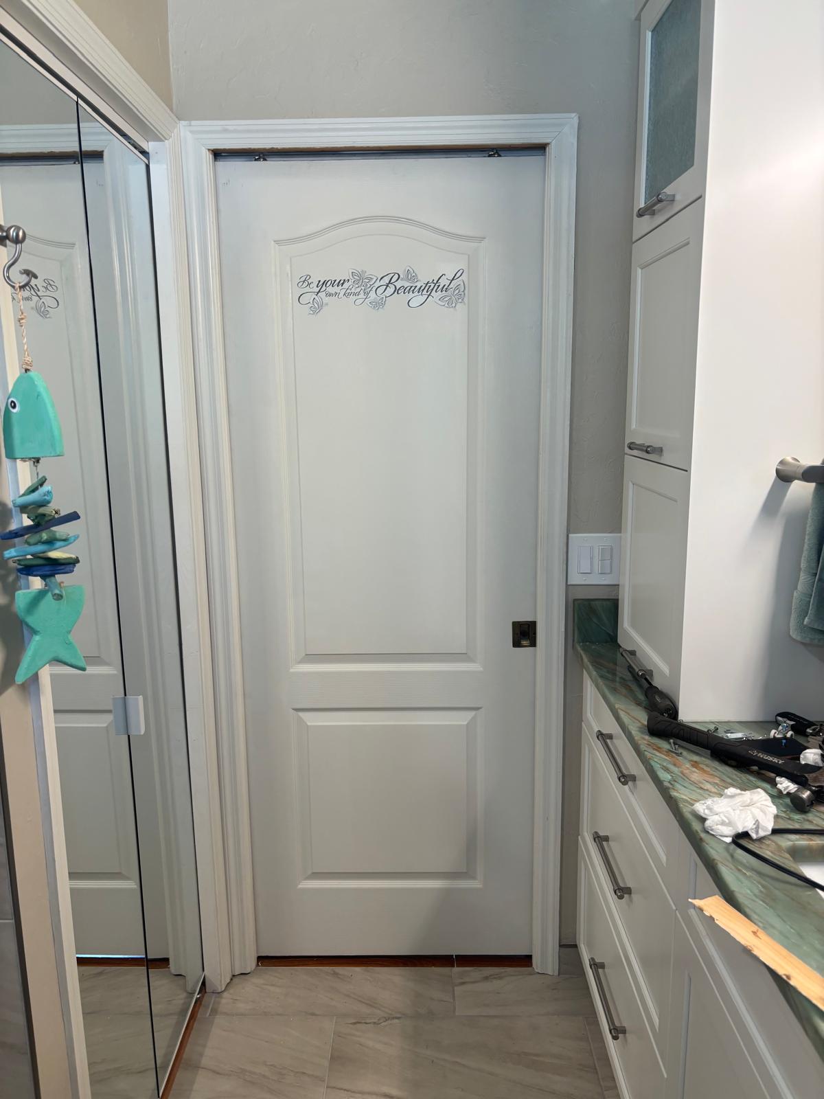 Pocket door after repair